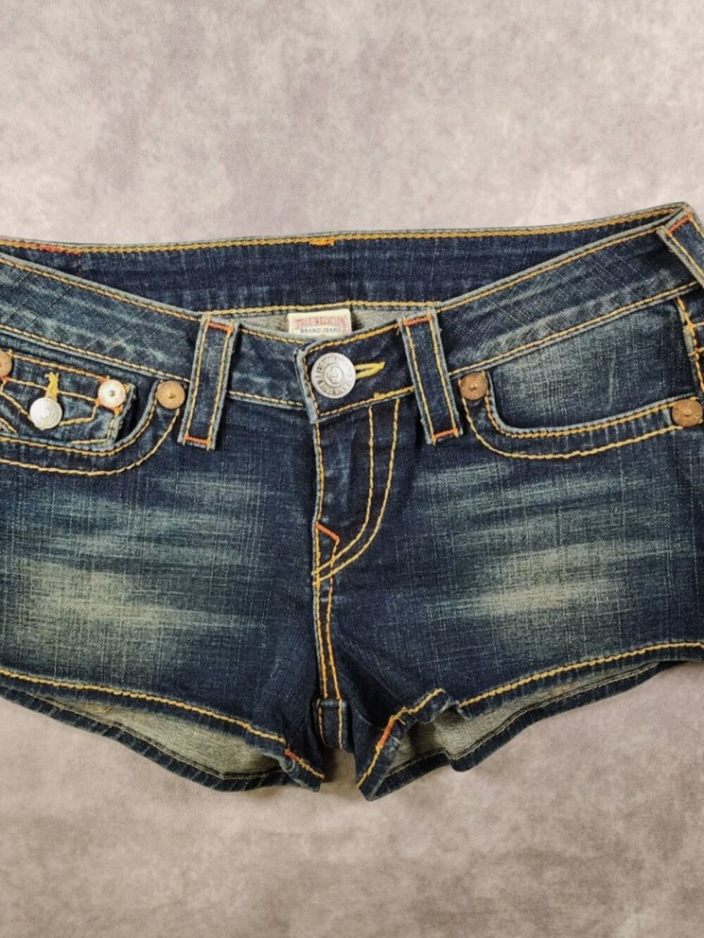 True Religion Rainbow Josie Shorts 27 Deadstock Y2k Made Usa Low Rise